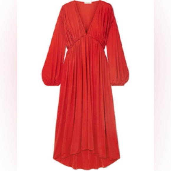 The Row Dresses & Skirts - THE ROW
Sasha Gathered Satin-jersey Midi Dress in Red